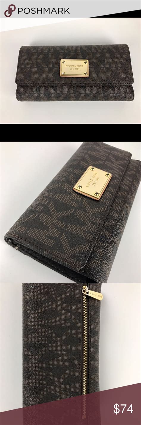 michael kors checkbook wallet mk print|mike Kors wallet cc slots.